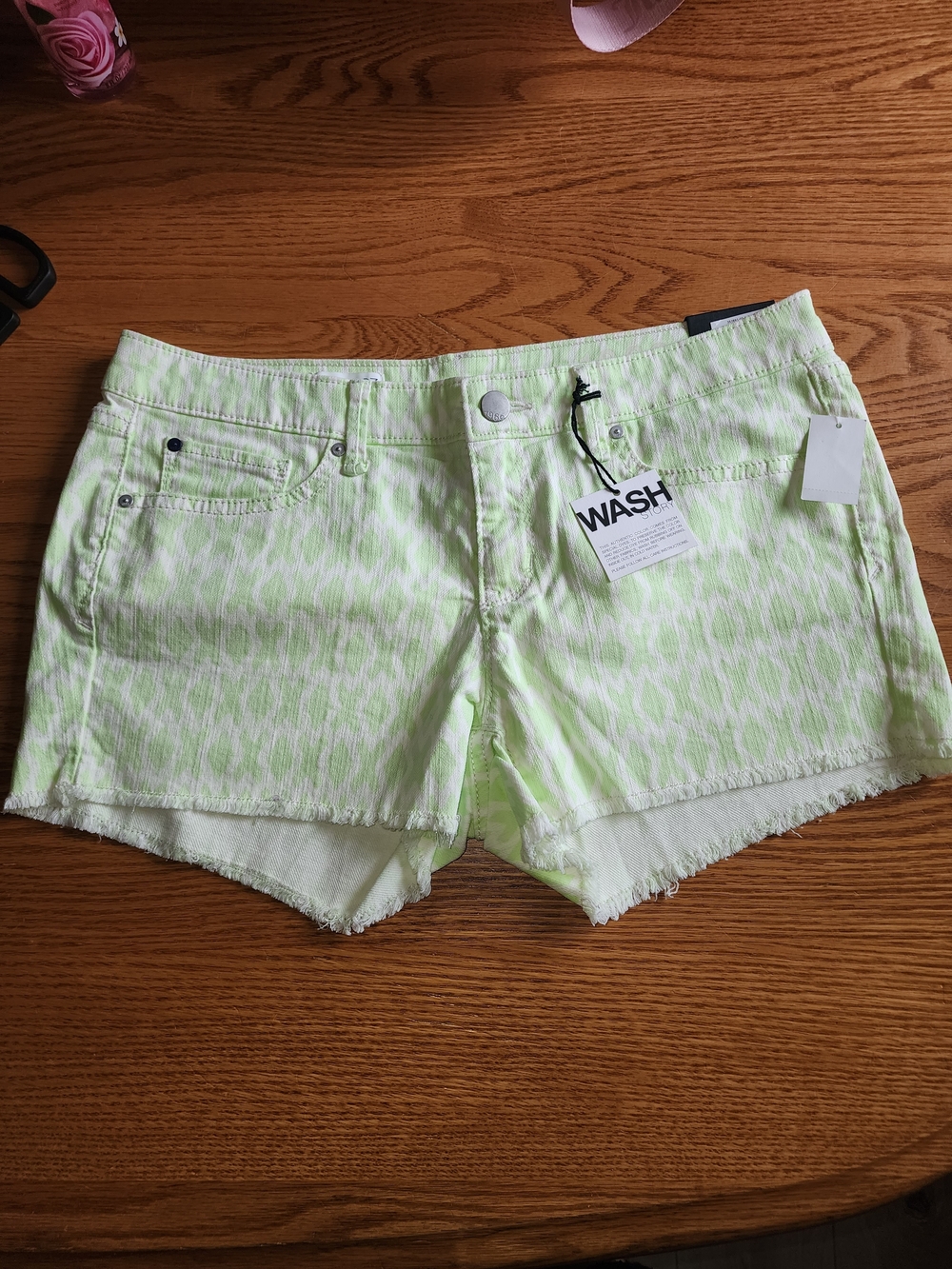 GAP Neon Green Patterned Denim Shorts